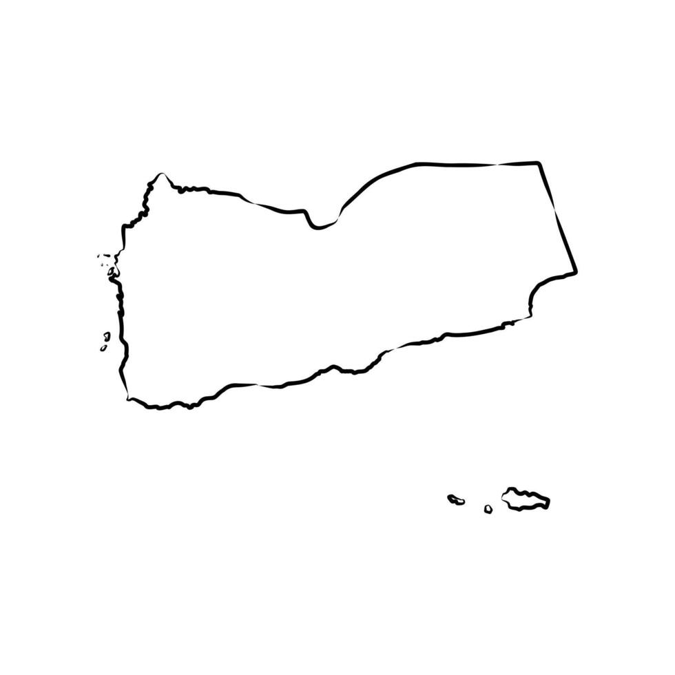 Map of the Presidential Republic of Yemen drawing vector