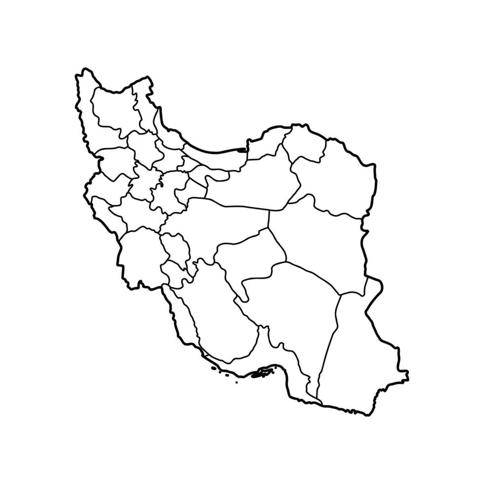 map of the state of Iran drawing vector
