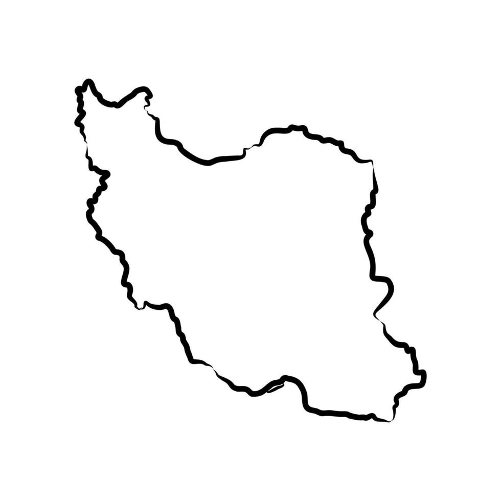 map of the Islamic State of Iran sketch vector