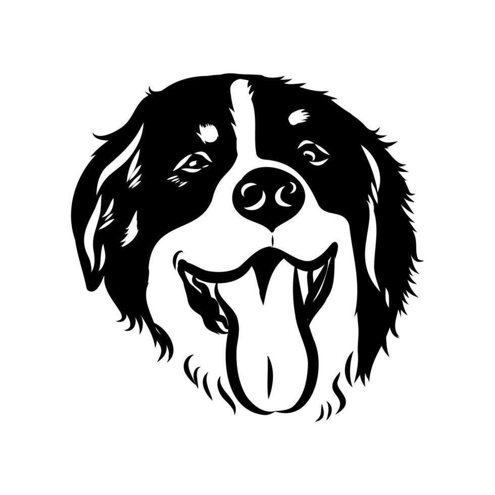 Bernese Montain dog's head handmade sketch vector