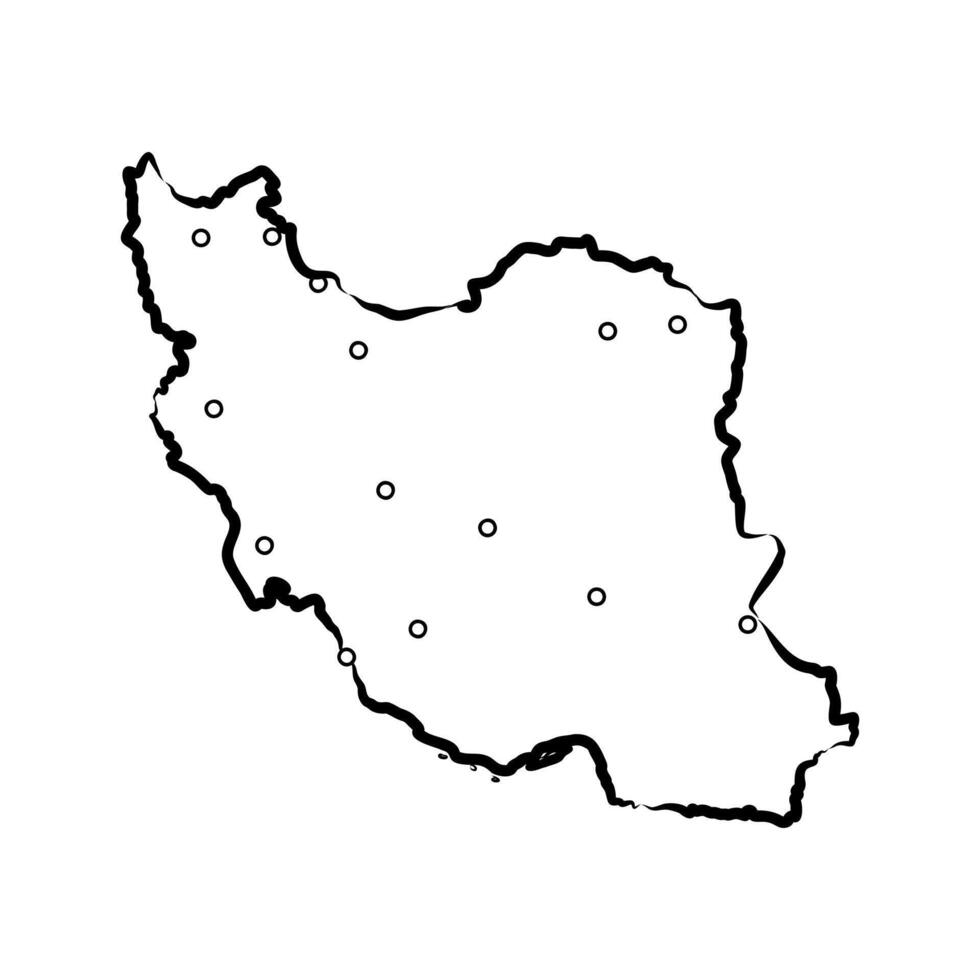 Map of the Islamic State of Iran drawing vector