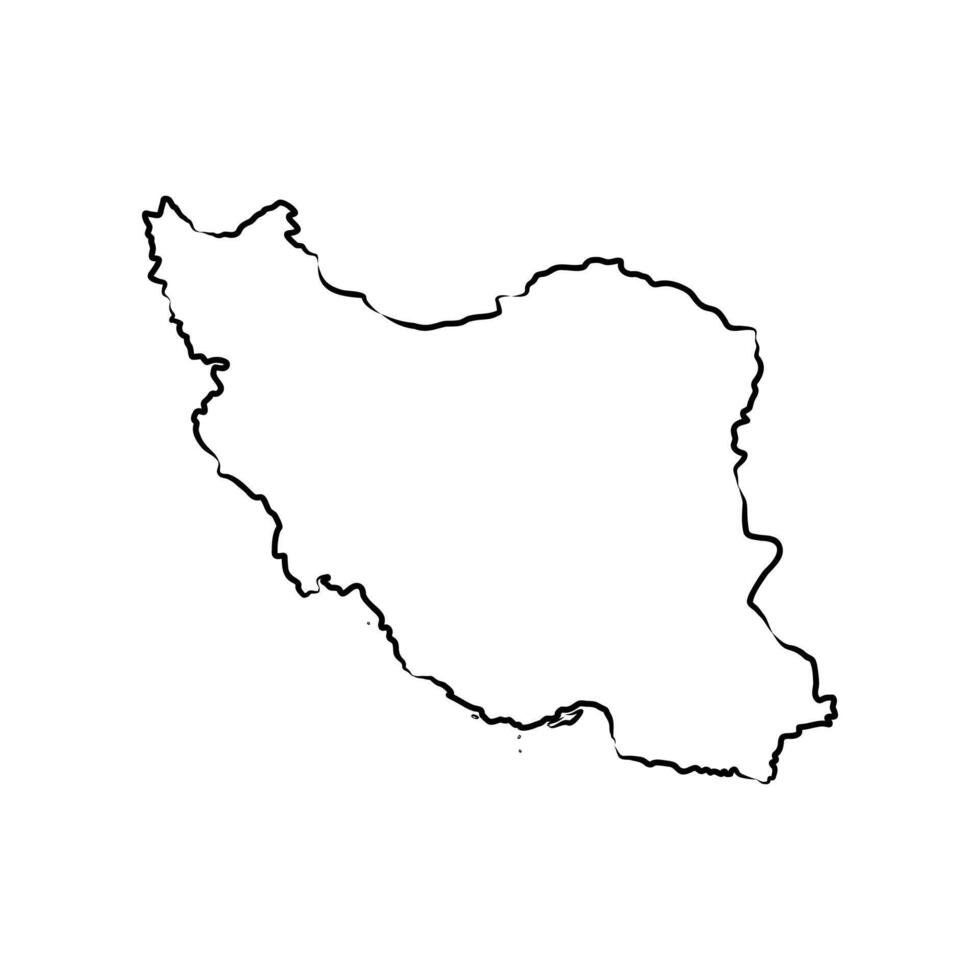 map of the state of Iran hand-drawn vector