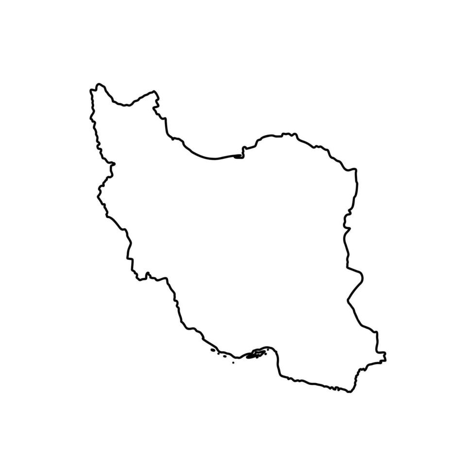 map of the state of Iran in black and white vector