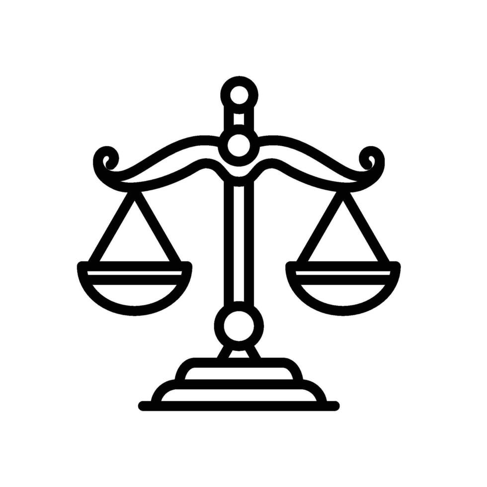 Law scale icon line design isolated vector