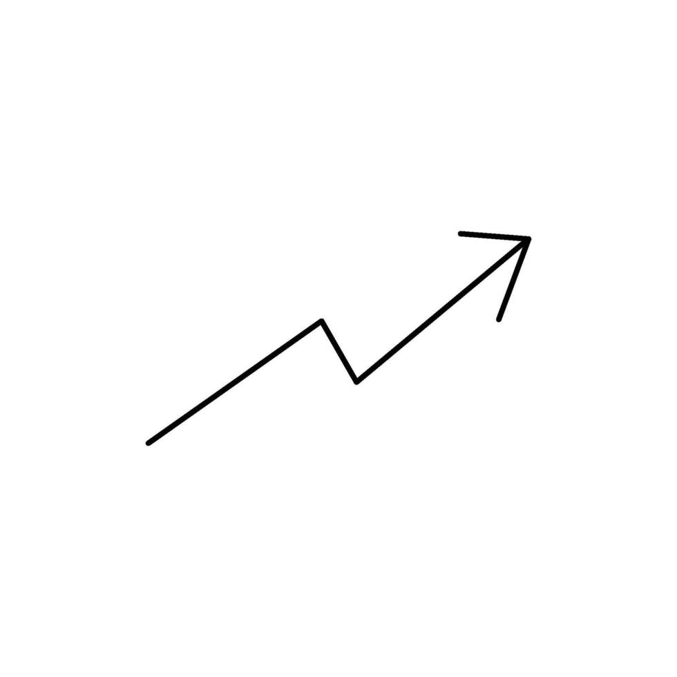 Arrow rise icon line design template isolated vector