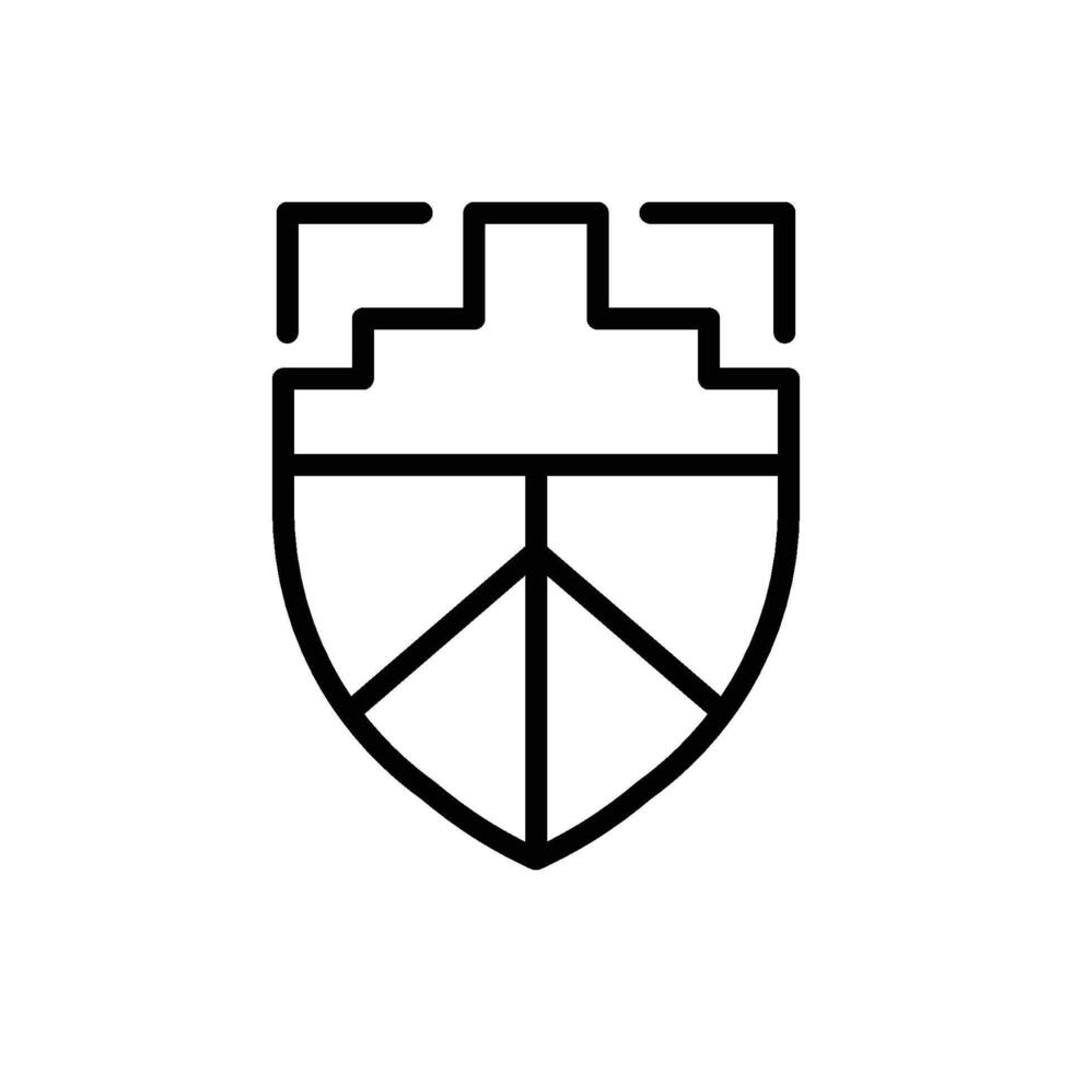 Shield icon line design template isolated illustration vector