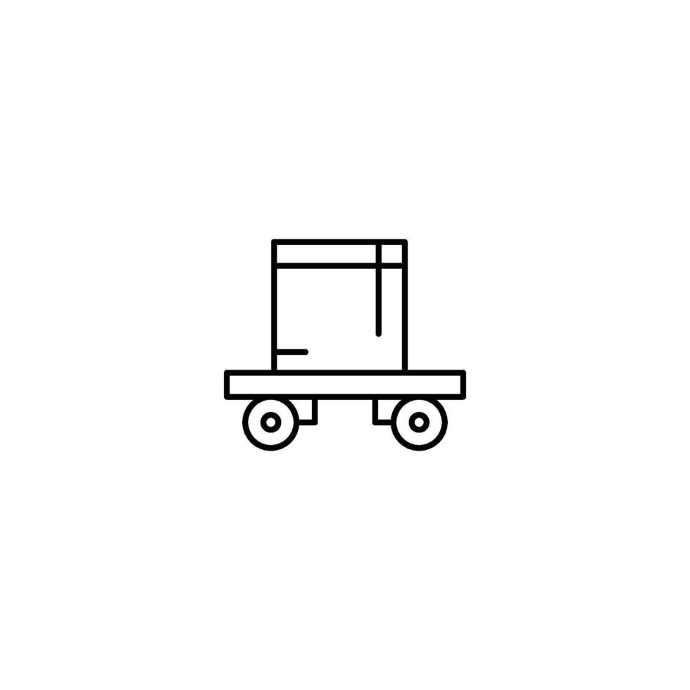 Box trolley icon line design template isolated vector