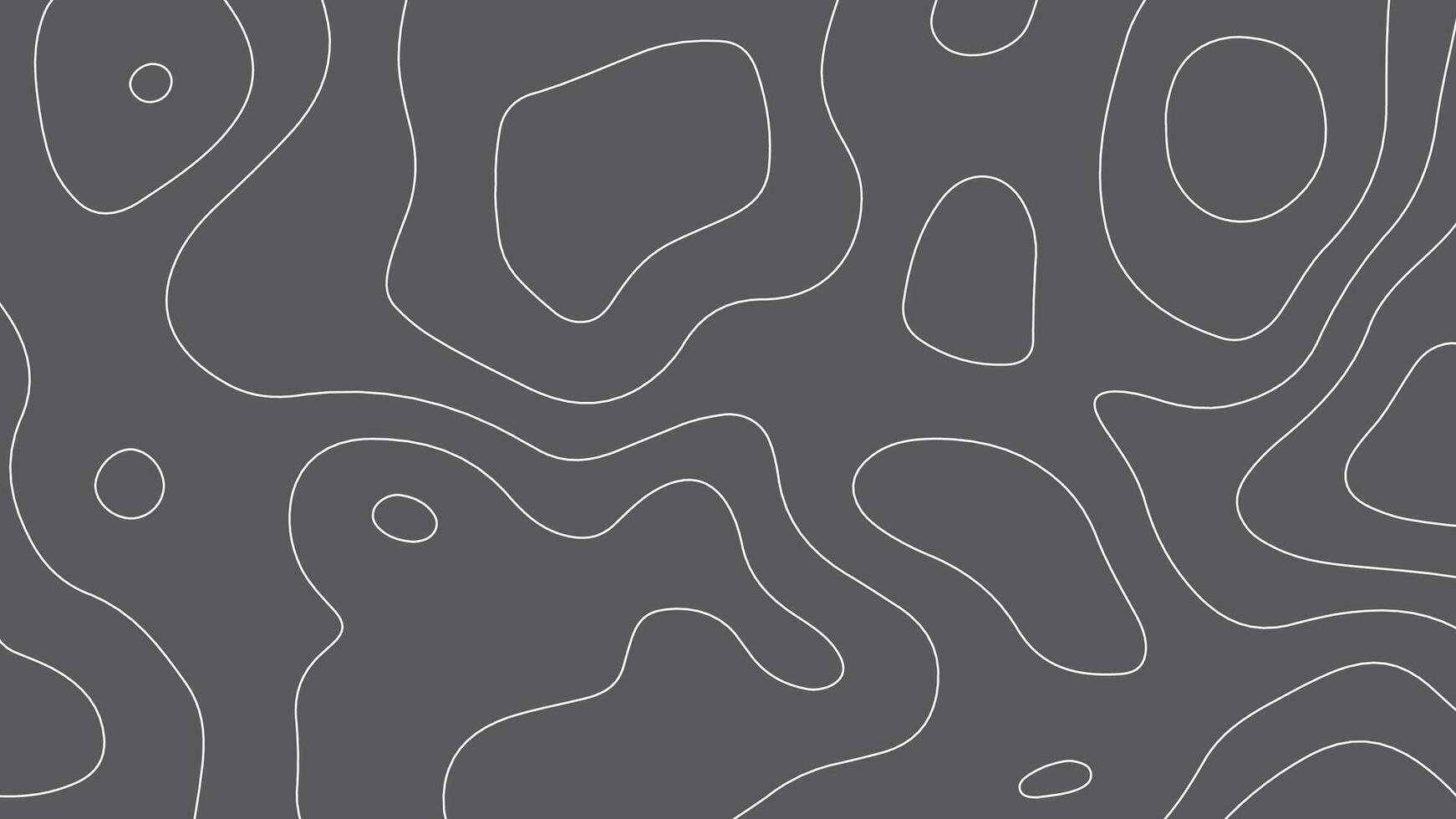 Dark Gray Topographic Map Background. Minimal Abstract Contour Line Pattern vector