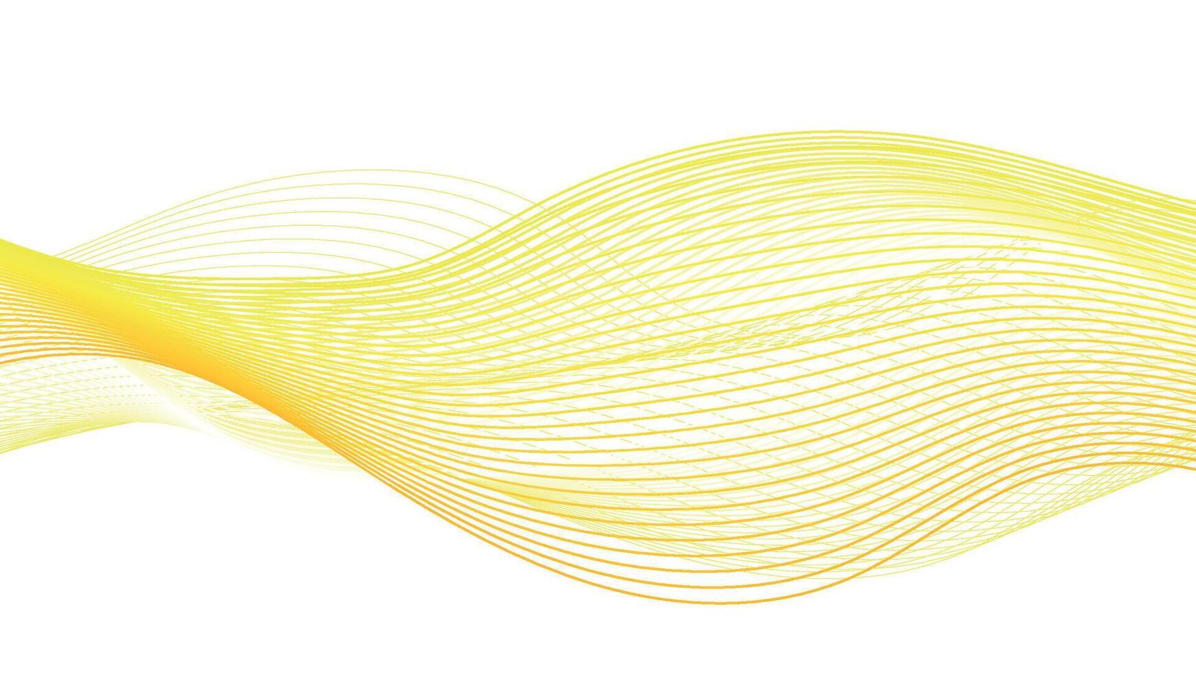 Smooth Flowing Yellow Lines on a White Background vector