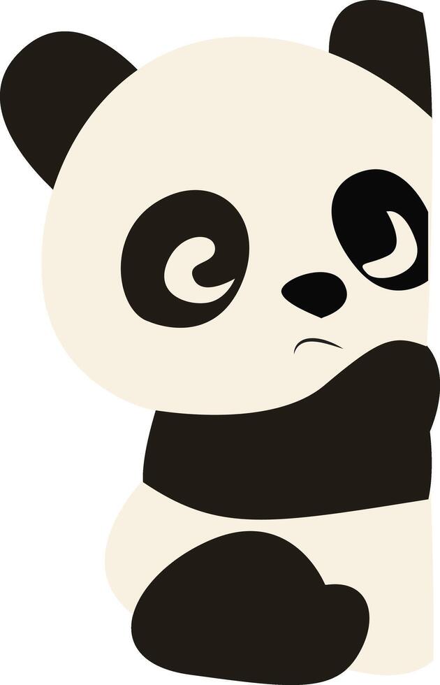 Cute Panda Peeking Corner Illustration vector
