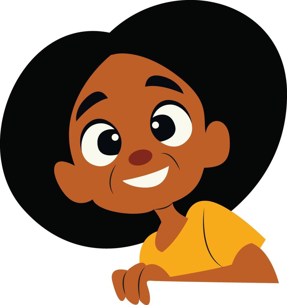 Happy Brown Boy Cartoon Illustration vector