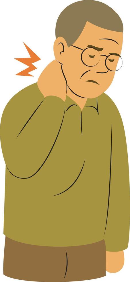 Elderly Man Neck Pain vector