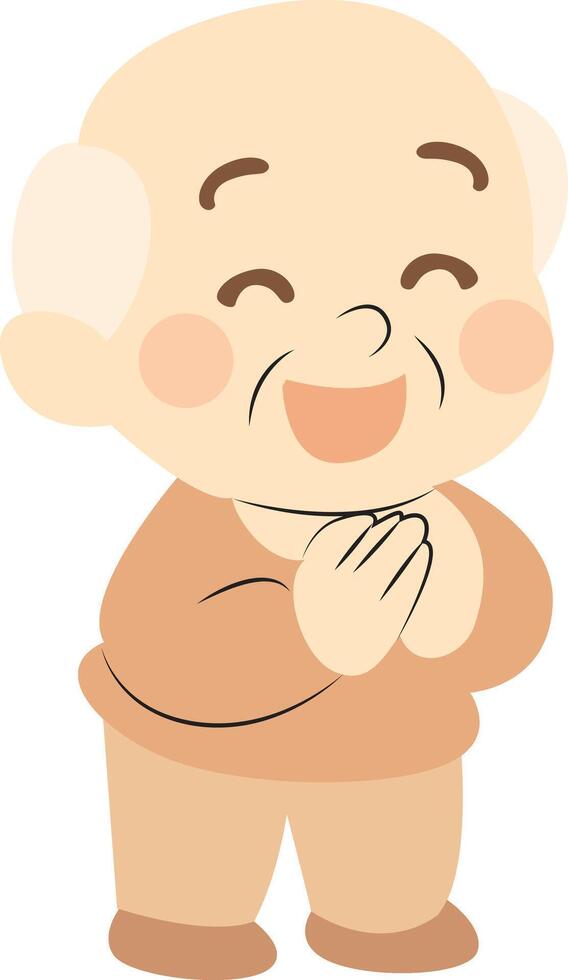 Happy Elderly Man Cartoon Illustration vector