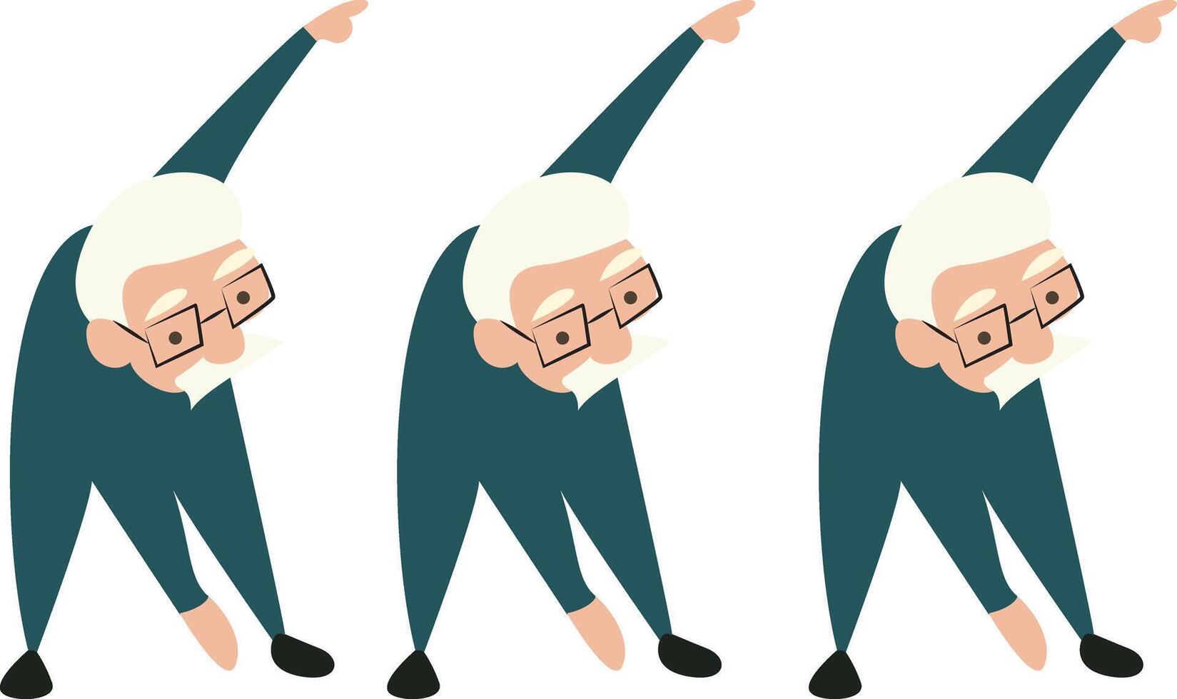 Elderly Men Stretching Arm Exercise vector