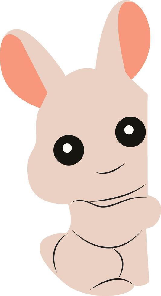 Cute Bunny Hiding Cartoon Illustration Peeking vector