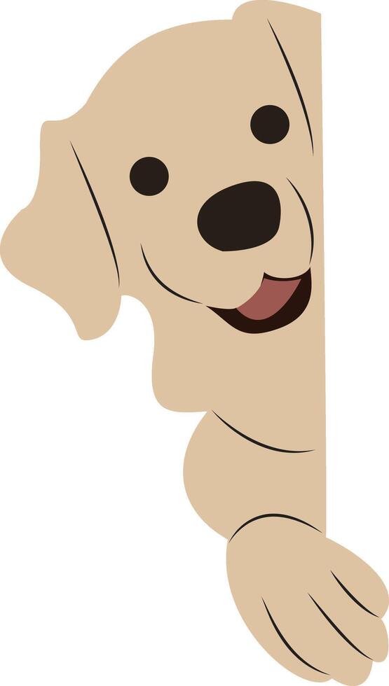 Happy Labrador Peeking Corner Illustration vector