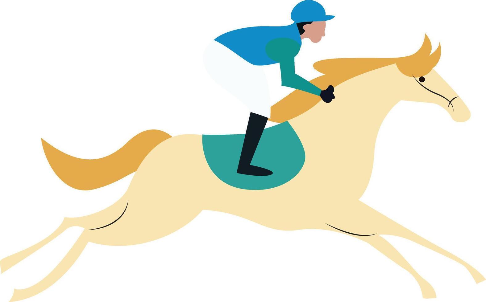 Jockey Riding Horse Race Illustration vector