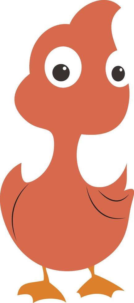 Cute Cartoon Bird Digital Drawing vector