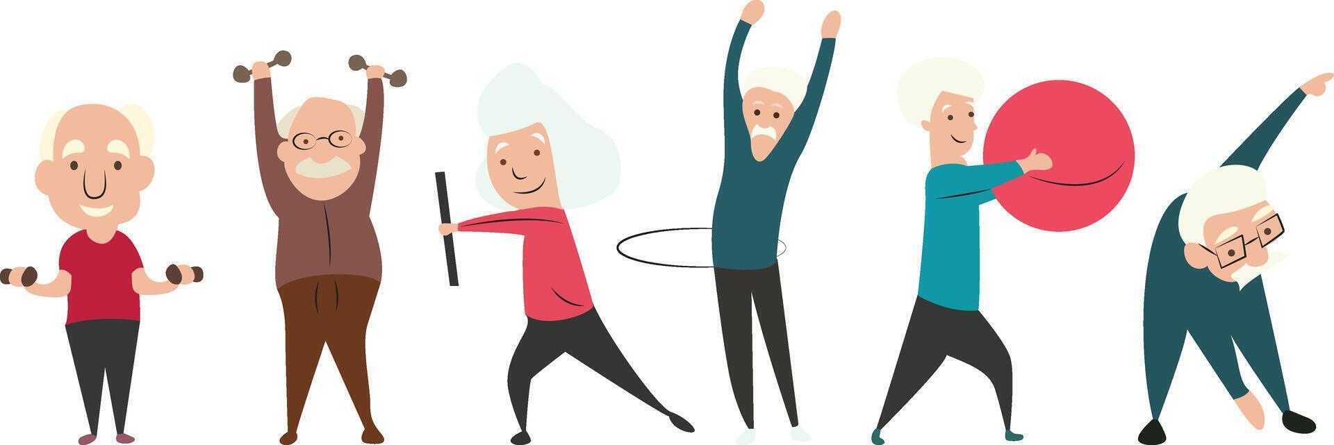 Senior Fitness Group Exercise Activities vector