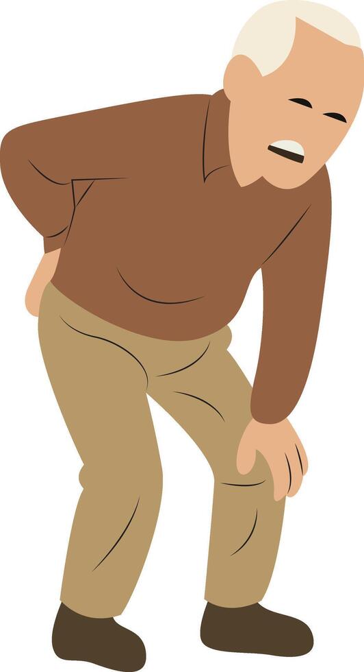 Elderly Man Experiencing Severe Back Pain vector