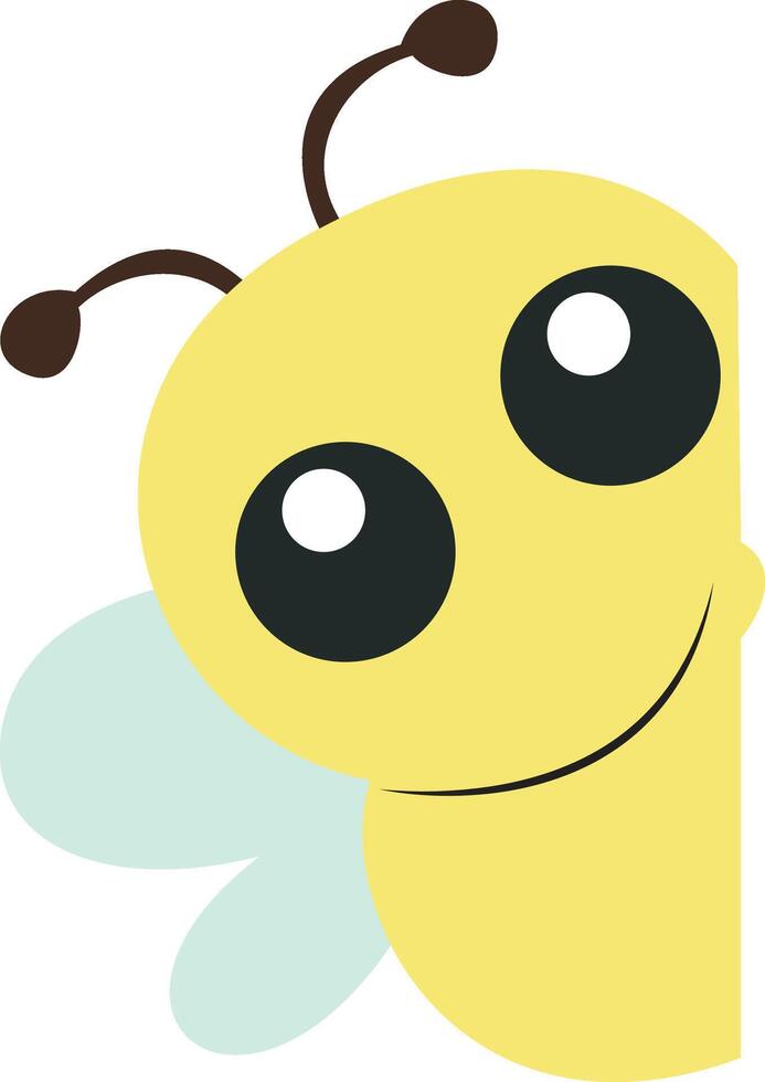 Cute Cartoon Bee Peeking Design vector
