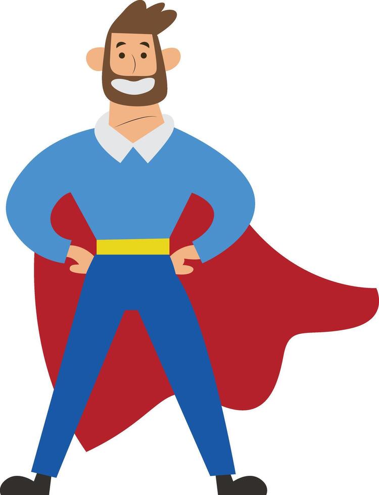 Father day, Smiling Superhero Man Cartoon Illustration vector