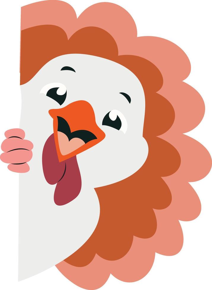 Cartoon Turkey Peeking Corner Design vector