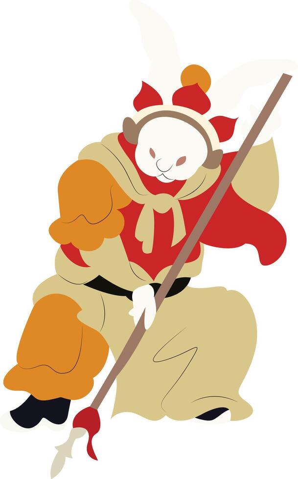 Mythical Rabbit Warrior Digital Art vector