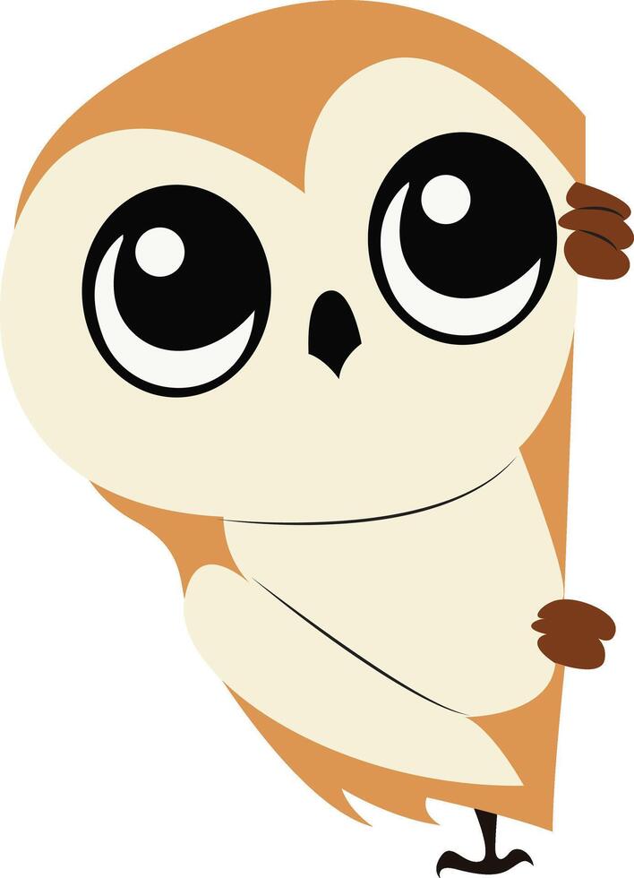 Cute Cartoon Owl Peeking Corner vector