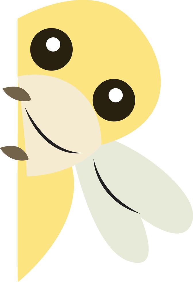 Cute Yellow Insect Peeking Design vector