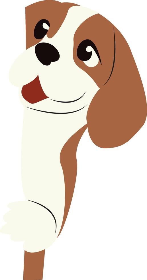 Cute Beagle Dog Peeking Illustration vector