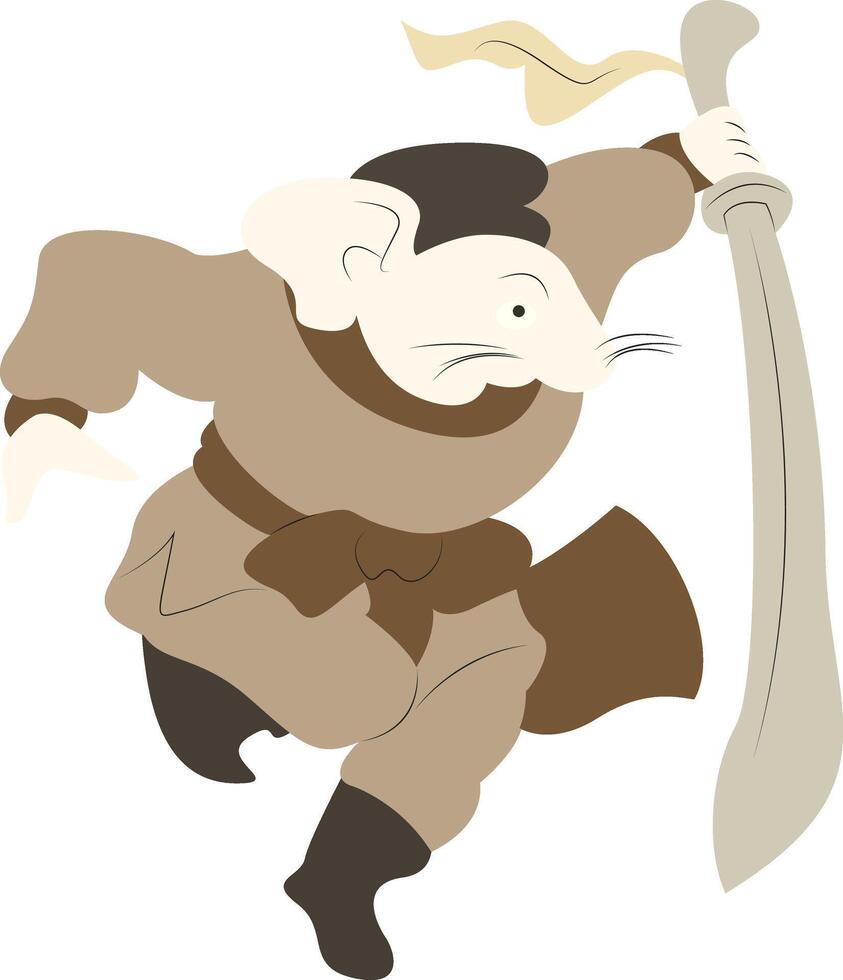 Anthropomorphic Mouse Warrior Sword Art vector
