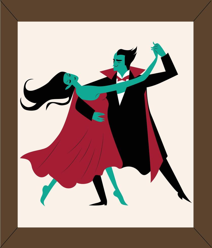 Vampire Waltz cartoon vector