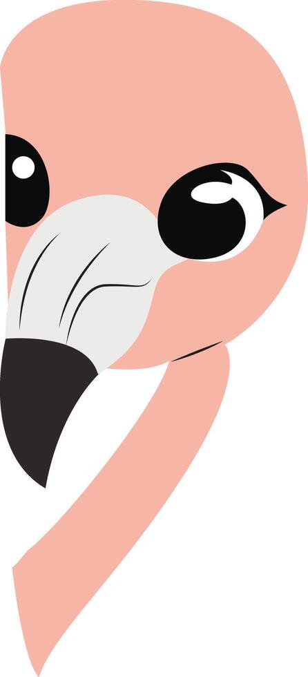 Cute Flamingo Head Profile Graphic Peeking vector