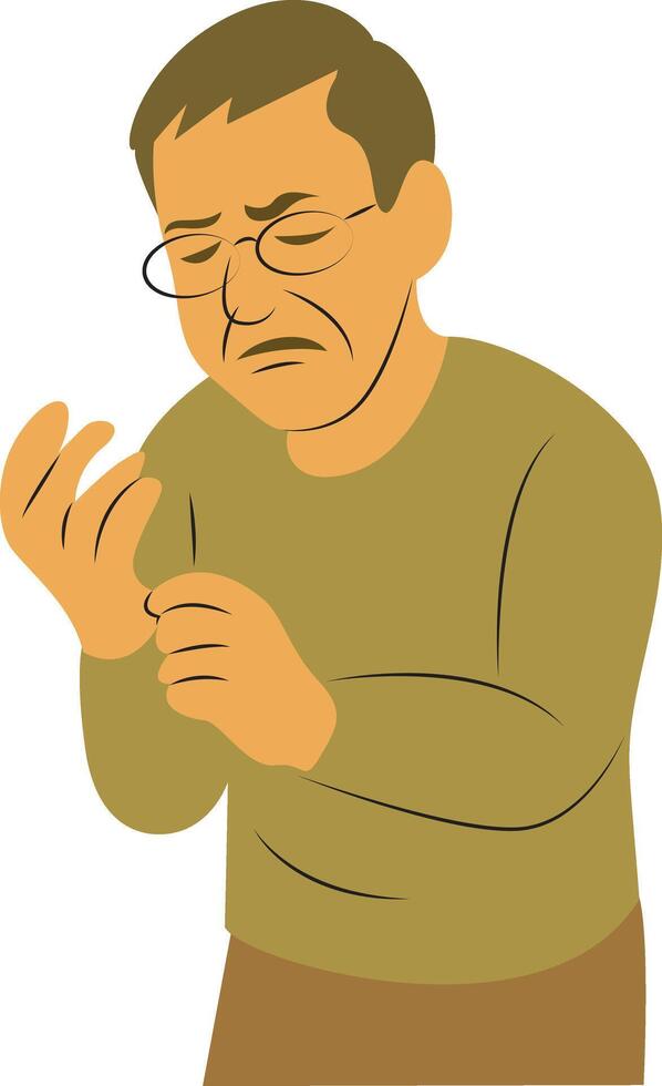 Elderly Man Experiencing Joint Pain vector
