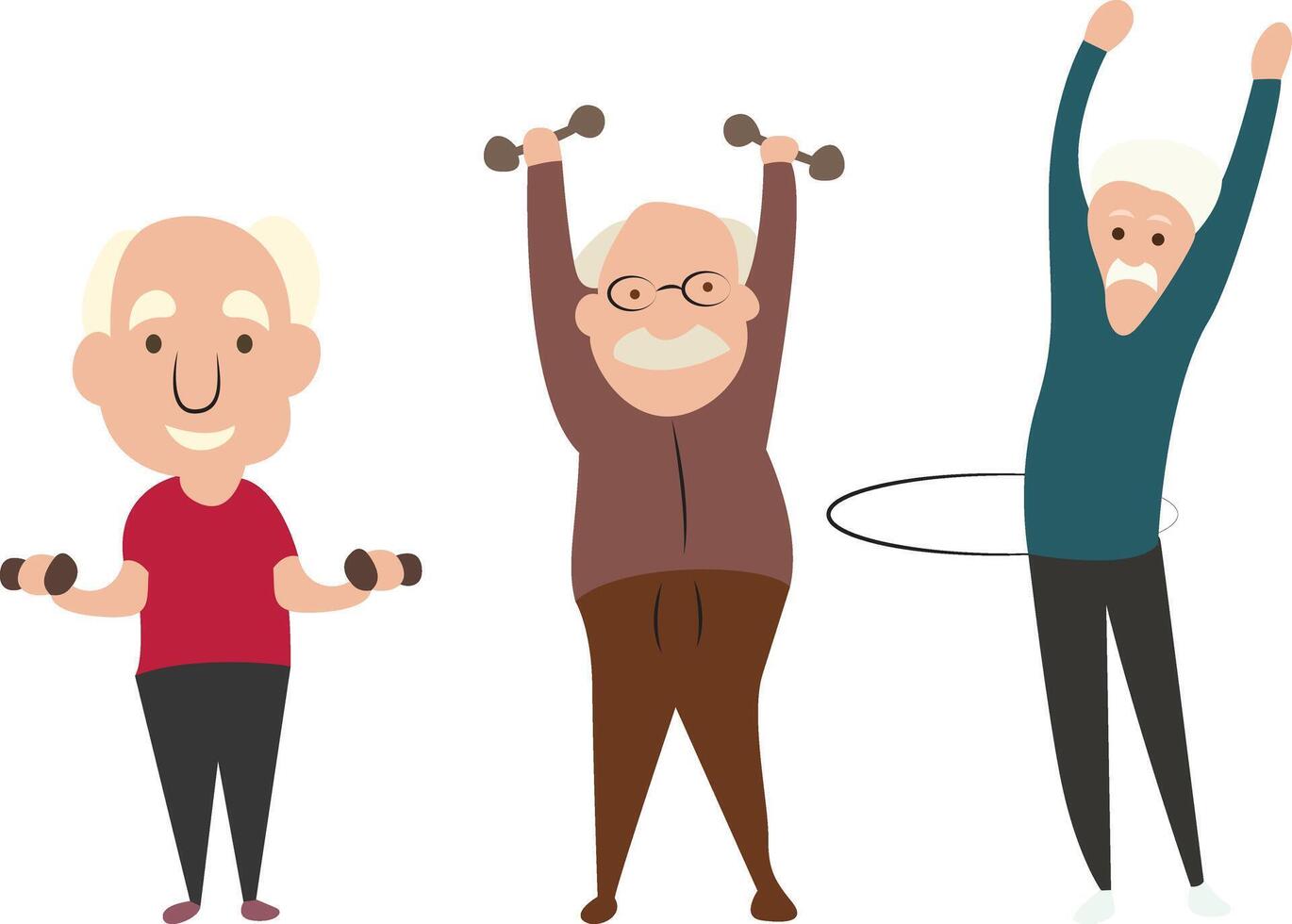 Senior Citizens Exercising Fitness Routine vector