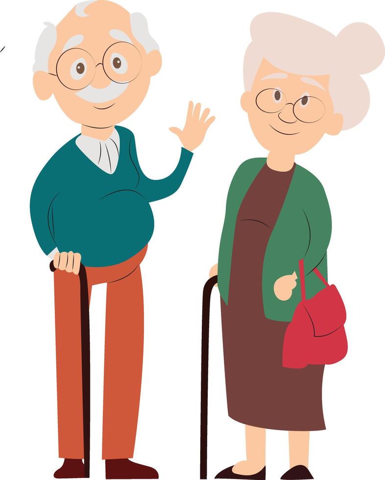 A Elderly couple talking together vector