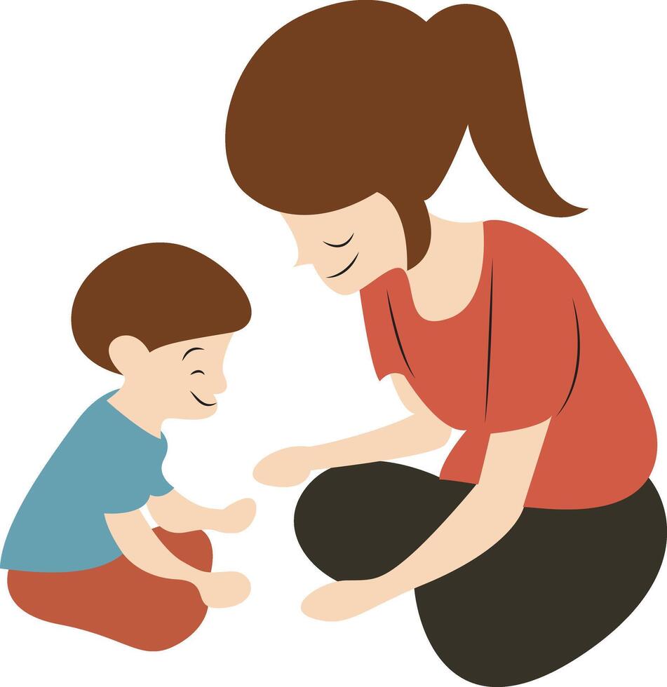 Mother day, Mother Son Bonding Playtime Illustration vector