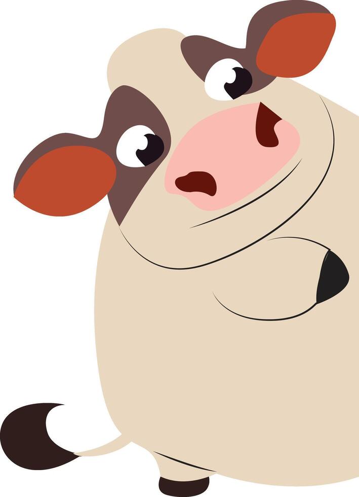 Cute Cartoon Cow Peeking Corner vector