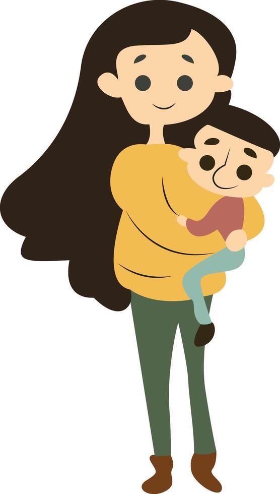 Mother day, Mother Holding Toddler Child Illustration vector