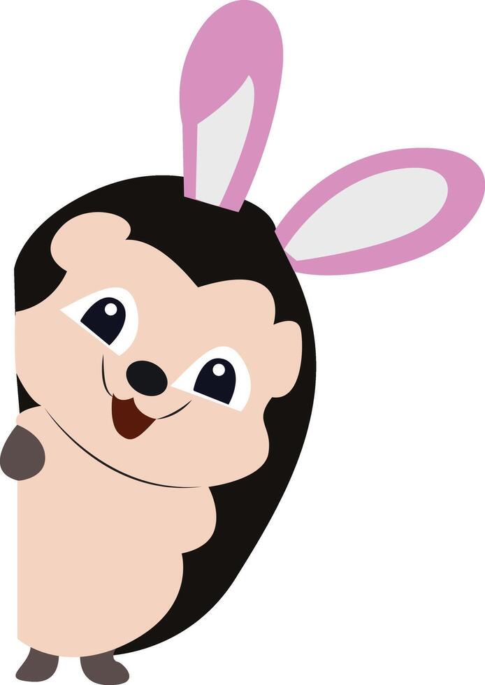 Cute Hedgehog Bunny Ears Peeking vector