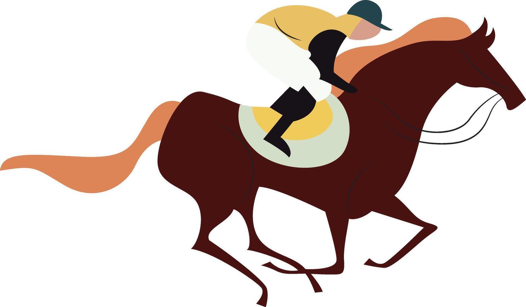 Jockey Riding Brown Horse Race vector
