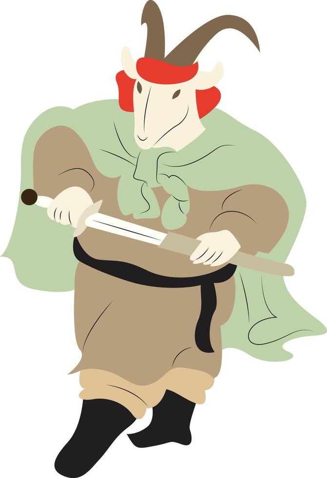 Anthropomorphic Goat Warrior Digital Art vector