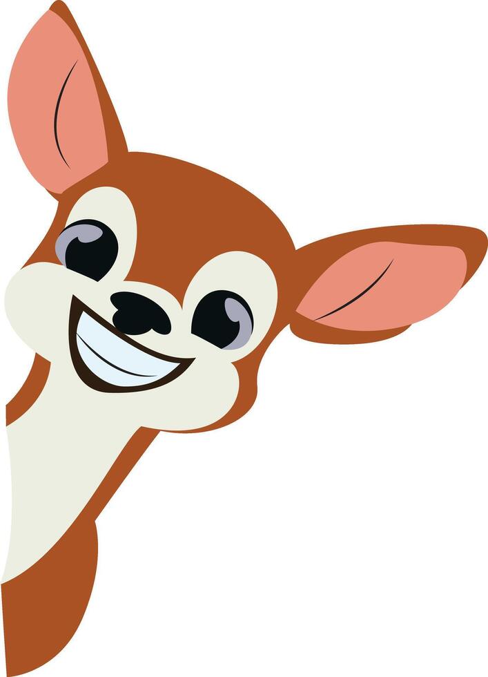 Smiling Deer Cartoon Character Peeking vector