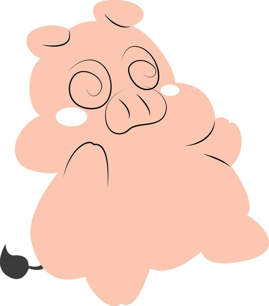 Cute Cartoon Piglet Digital Art vector