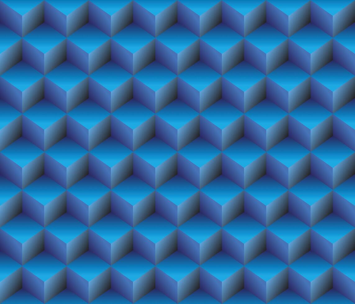 blue geometrical cubes seamless pattern abstract background vector