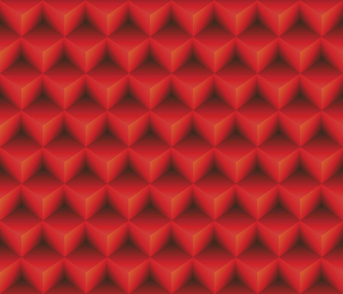 Red geometrical cubes seamless pattern abstract background vector