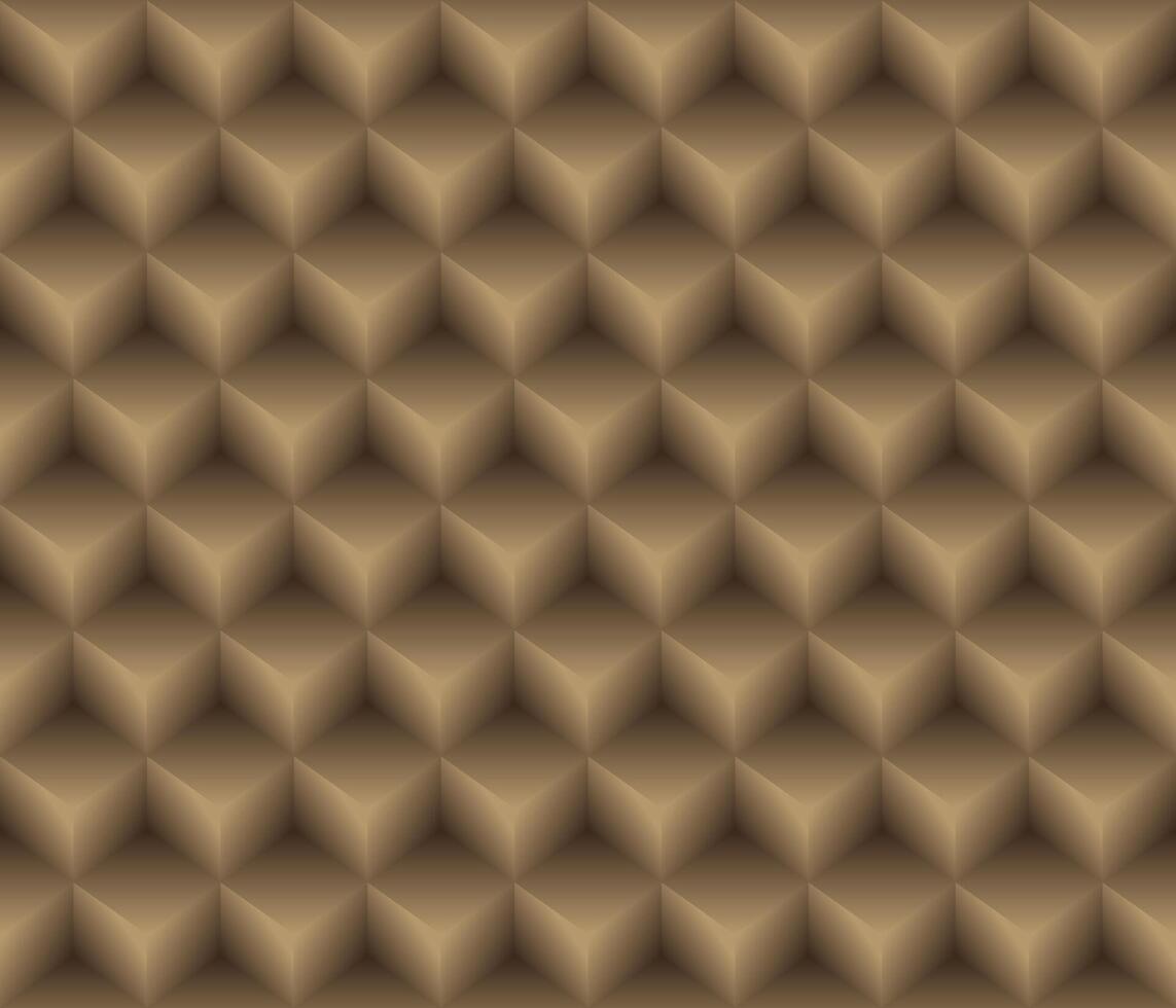 Brown geometrical cubes seamless pattern abstract background vector