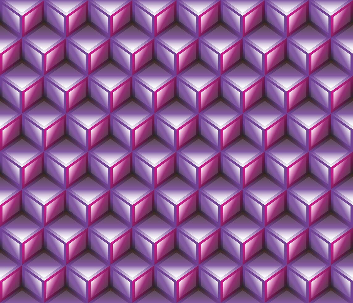 Purple pink geometrical cubes seamless pattern vector