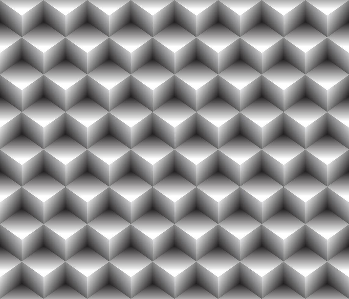 grey geomatrical cubes seamless pattern abstract background vector